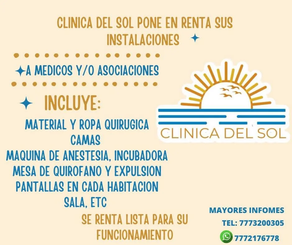 Renta de instalaciones Clínica del Sol